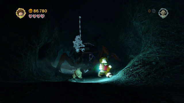 Watch a short cutscene during which the Frodo will start running away from the giant spider Shelob - The Secret Stairs - Walkthrough - Act III - LEGO The Lord of the Rings - Game Guide and Walkthrough