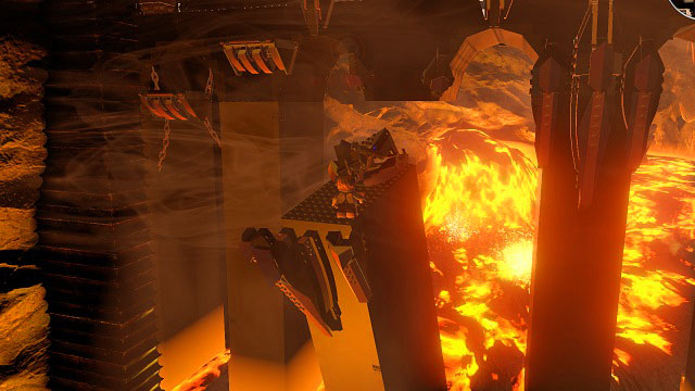 Build rails from the bricks found here and return up - Mount Doom - Walkthrough - Act III - LEGO The Lord of the Rings - Game Guide and Walkthrough