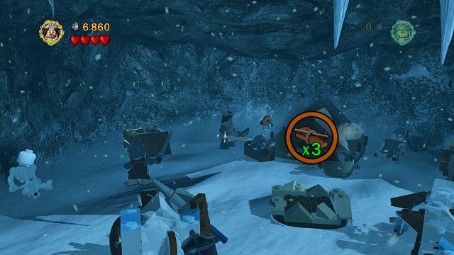 #4 - Directly behind the location in which you obtain Minikit #3 - The Pass of Caradhras - Collectibles - LEGO The Lord of the Rings - Game Guide and Walkthrough