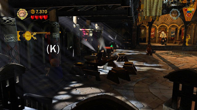 Use the rope on the hook on the left side of the throne room and you will gain access to another Minikit - Warg Attack - Collectibles - LEGO The Lord of the Rings - Game Guide and Walkthrough