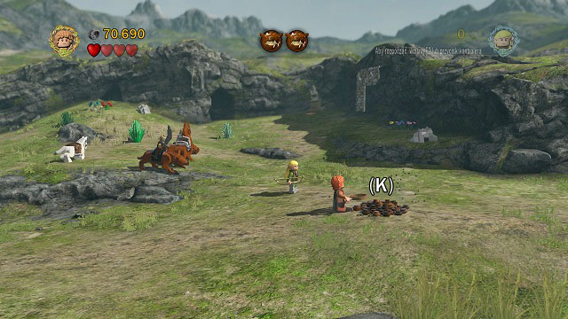 To the right of the middle of the battlefield there is some loose ground - Warg Attack - Collectibles - LEGO The Lord of the Rings - Game Guide and Walkthrough