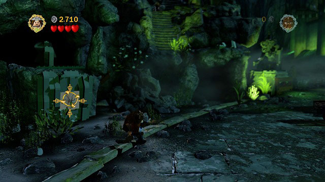 To receive the Minikit, you have to throw Gimli at the cracked LEGO brick in the left part of the location - Secret Stairs - Collectibles - LEGO The Lord of the Rings - Game Guide and Walkthrough