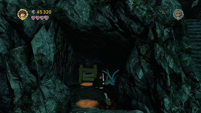 #5 Below the rock ledge where you found the previous bush - Secret Stairs - Collectibles - LEGO The Lord of the Rings - Game Guide and Walkthrough