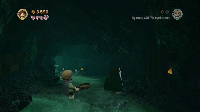 Right after you pass by the first whirl on the left and right sides of the corridor, you should see brick on the walls - The Paths of the Dead - Collectibles - LEGO The Lord of the Rings - Game Guide and Walkthrough