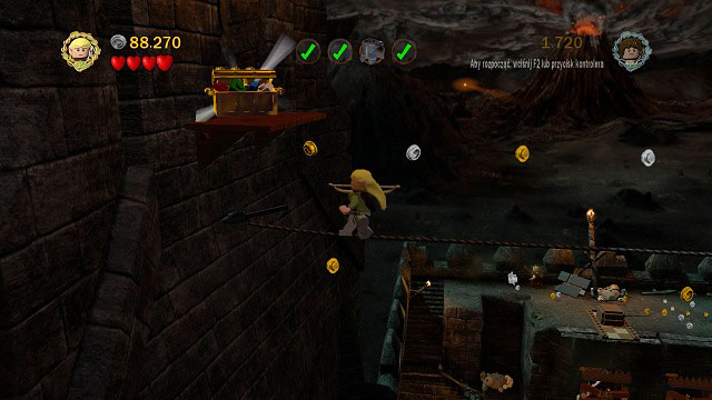 Shoot it, jump onto the rope with Legolas and cross it to the very end - Cirith Ungol - Collectibles - LEGO The Lord of the Rings - Game Guide and Walkthrough