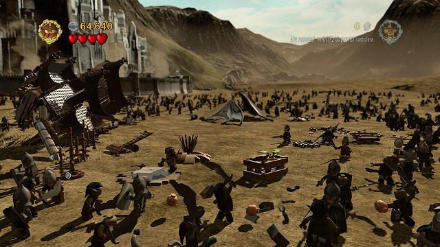 As you're fighting the Witch-King; move towards the camera and on the left side of the arena you will find a cracked LEGO brick - Battle of Pelennor Fields - Collectibles - LEGO The Lord of the Rings - Game Guide and Walkthrough
