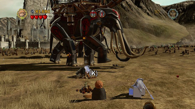 During the fight with the Mumakil; between two mithril bricks you will find a place to put a plant - Battle of Pelennor Fields - Collectibles - LEGO The Lord of the Rings - Game Guide and Walkthrough