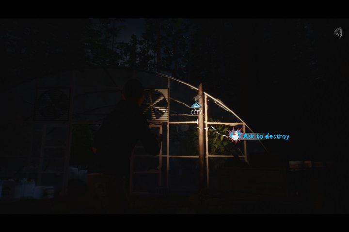 When you exit the greenhouse destroy the camera in front of the house - Chapter IV - Redwood Curtain | Life is Strange 2 Episode 2 Walkthrough - Episode 3 Walkthrough - Life is Strange 2 Game Guide