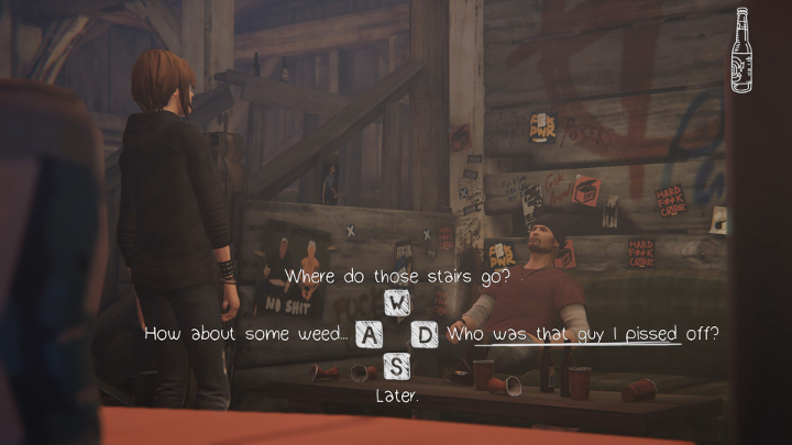 Now, you must go to a man called Frank, he sits on a sofa right next to stairs - Chapter 1 | Episode 1 - Awake - Episode 1 - Awake - Life Is Strange: Before the Storm Game Guide