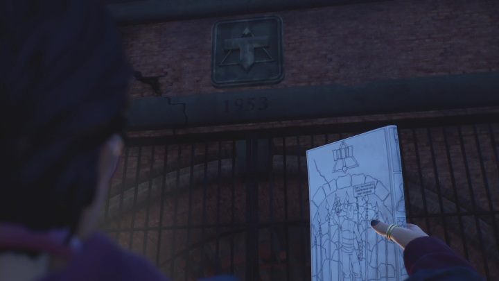 When Alex gets closer to the grate, she'll notice a similarity to the first page of the comic - Life is Strange True Colors: Search for Ethan - walkthrough - Life is Strange True Colors: Chapter 1 Side A - Life is Strange True Colors Guide