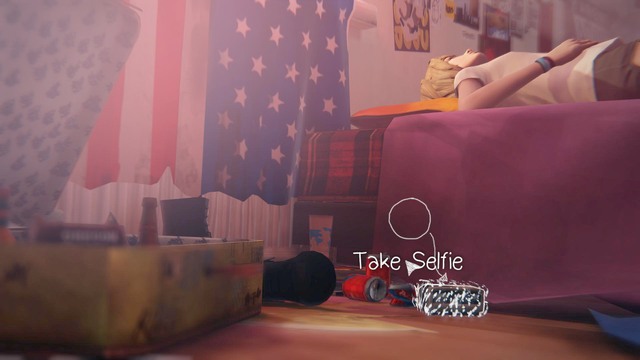 After the escape from the school and the following wake-up call pick up the camera from the floor and take a selfie - Life is Strange: Chaos Theory, Chapter 3 - Walkthrough - Life is Strange Game Guide & Walkthrough