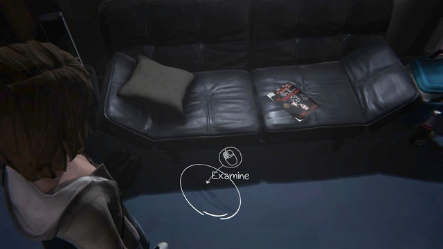 Walk towards the couch shown on the picture and you will find some tracks on the ground - Life is Strange: Dark Room, Chapter 2 - Walkthrough - Life is Strange Game Guide & Walkthrough