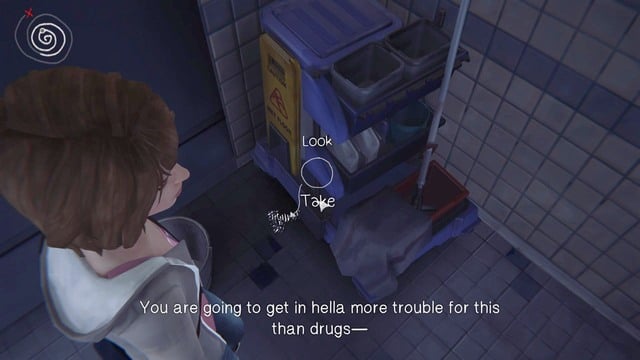 After the conversation with Jefferson get out of the classroom and go to the ladies room and help the girl - Life is Strange: Chrysalis, Episode 1 - Walkthrough - Life is Strange Game Guide & Walkthrough