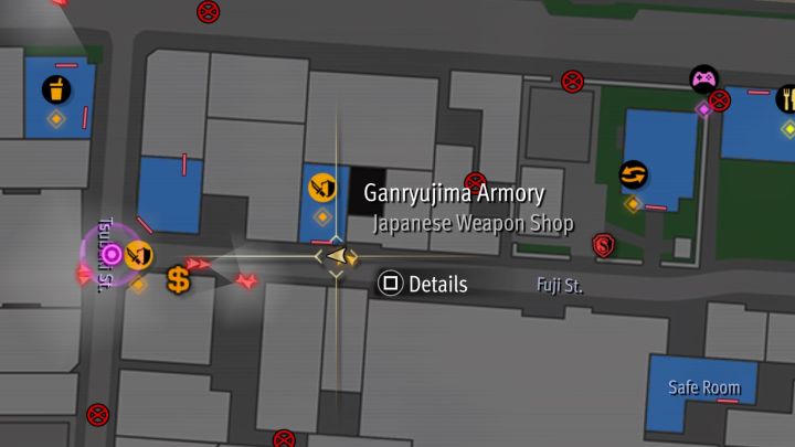 The weapon shop in question can be found east from Revolve Bar, on Fuji St - Infinite Wealth: All Photo Rallies in Little Japan - Photos for Photo Rally - Like a Dragon Infinite Wealth Guide