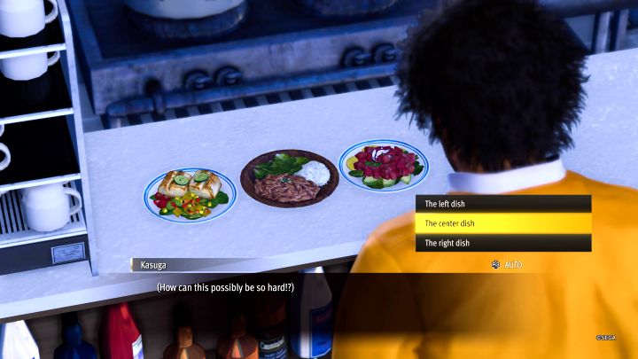 Later in the Substory, you must correctly choose the dishes from among the 3 on the counter - Infinite Wealth: What is the name of the owner in Wait for Me and how to correctly take orders/recognize dishes? - FAQ - Like a Dragon Infinite Wealth Guide