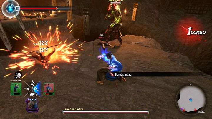 Start by quickly dealing with the boss's minions so that they won't be a hindrance - Like a Dragon Ishin: How to beat the Leader of the Bandits boss? - Activities - Like a Dragon Ishin Guide