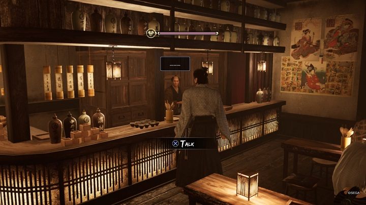 Talk to the owner and start one of the songs - Like a Dragon Ishin: Friendships - Shops - Secrets and activities - Like a Dragon Ishin Guide