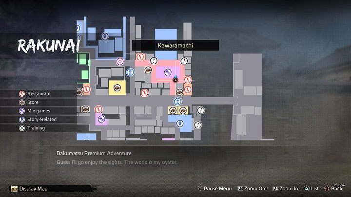 Head to the north-eastern part of Rakunai, to Kawaramachi Street - Like a Dragon Ishin: Friendships - Shops - Secrets and activities - Like a Dragon Ishin Guide