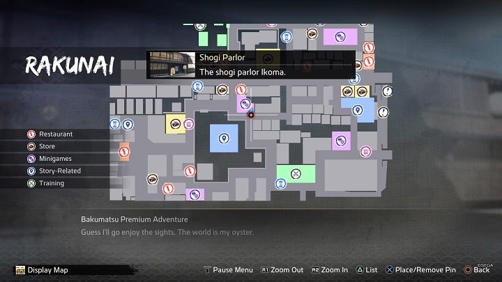 The Shogi Parlor Owner is located in the Shogi Parlor in the south-central part of the Rakunai district, on Shinmeicho street - Like a Dragon Ishin: Friendships - Shops - Secrets and activities - Like a Dragon Ishin Guide