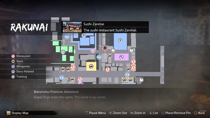 The Sushi Zanmai Chef is located in the northern part of the Rakunai district, in Sushi Zanmai on Kawamarachi Street - Like a Dragon Ishin: Friendships - Shops - Secrets and activities - Like a Dragon Ishin Guide