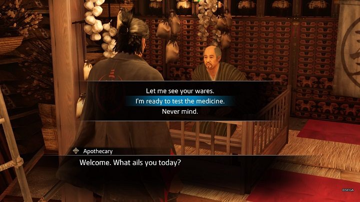 After the last test you'll receive 1,500 Virtue and a Longevity Pill - Like a Dragon Ishin: Friendships - Shops - Secrets and activities - Like a Dragon Ishin Guide