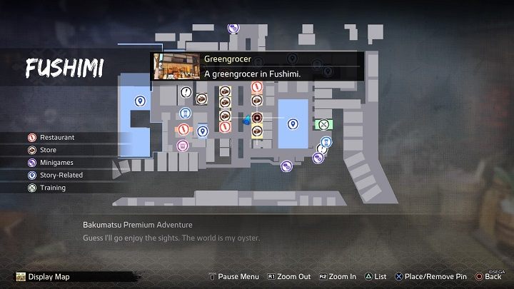 The Greengrocer is located in the middle of Fushimi district, on the Fushimi Ichibangai Street - Like a Dragon Ishin: Friendships - Shops - Secrets and activities - Like a Dragon Ishin Guide