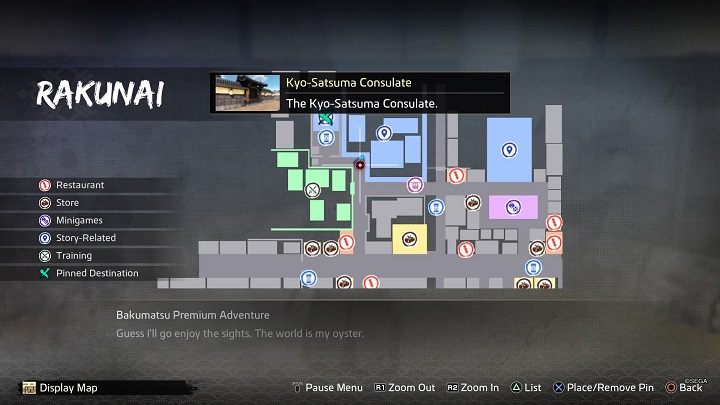 You can find Lucky Cat in western Rakunai on Karasuma Street near Ryo-Satsuma Consulate - Like a Dragon Ishin: Bonds - Secrets and activities - Like a Dragon Ishin Guide