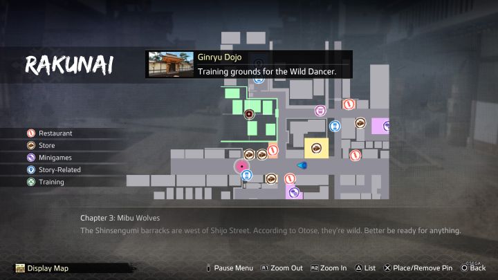 Visit Karasuma Street in the western part of the Rakunai district - you can do so from Chapter 3 onwards - Like a Dragon Ishin: Masters of Combat and training locations - Secrets and activities - Like a Dragon Ishin Guide