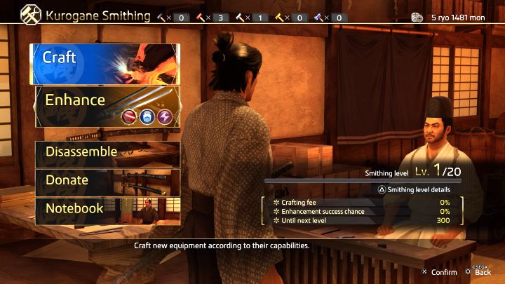 Another way to get seals is to dismantle items at the blacksmith - Like a Dragon Ishin: How to get Seals for crafting? - Ryoma and character development - Like a Dragon Ishin Guide