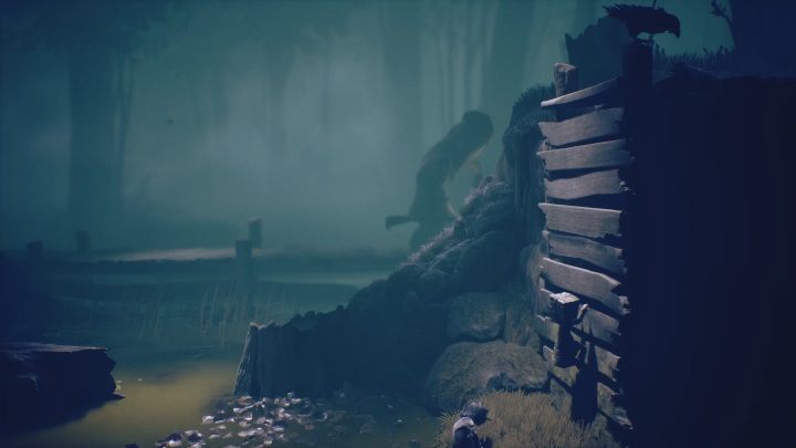 Jump up onto the boards and climb all the way to the top - Little Nightmares 2: Escaping the Hunter - Chapter 1 walkthrough - Chapter 1 - Forest - Little Nightmares 2 Guide