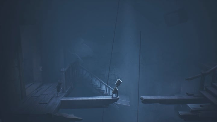 While you go forward, you will have to jump over a chasm - Little Nightmares 2: Road to the Orphanage - Chapter 2 walkthrough - Chapter 2 - Orphanage - Little Nightmares 2 Guide