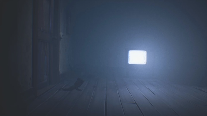 Immediately after squeezing through the door, you will see a brightly glowing TV - Little Nightmares 2: Road to the Orphanage - Chapter 2 walkthrough - Chapter 2 - Orphanage - Little Nightmares 2 Guide