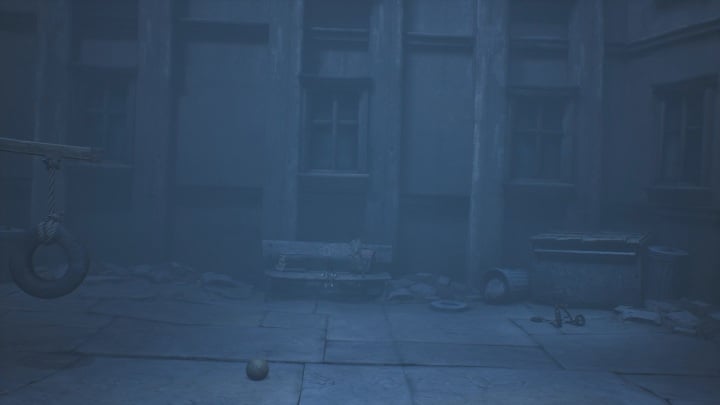 Six will be interested only in the bench, standing to the left of the trash can - Little Nightmares 2: Road to the Orphanage - Chapter 2 walkthrough - Chapter 2 - Orphanage - Little Nightmares 2 Guide