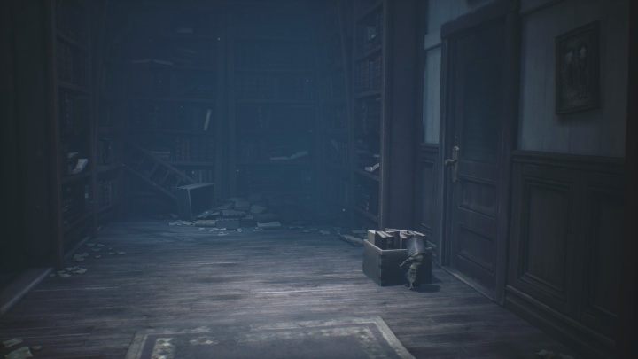 You will be helped by a crate of books that lies in the corner of the room - Little Nightmares 2: The Library - Chapter 2 Orphanage walkthrough - Chapter 2 - Orphanage - Little Nightmares 2 Guide