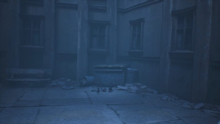 You will only see glitching remains when you approach the container, located in the right corner of the square - Little Nightmares 2: Glitching Remains in Chapter 2 Orphanage - list - Glitching Remains - Little Nightmares 2 Guide