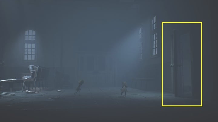 To get out of the hospital, you have to get to the door - Little Nightmares 2: Crossing the city - Chapter 4 walkthrough - Chapter 4 - Getting to the Tower - Little Nightmares 2 Guide
