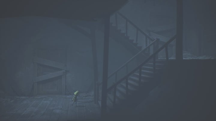 Eventually, you will arrive at a dilapidated stairwell - Little Nightmares 2: Crossing the city - Chapter 4 walkthrough - Chapter 4 - Getting to the Tower - Little Nightmares 2 Guide