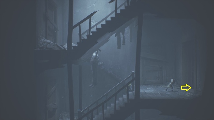 Look around for an open door leading to one of the apartments - Little Nightmares 2: Crossing the city - Chapter 4 walkthrough - Chapter 4 - Getting to the Tower - Little Nightmares 2 Guide
