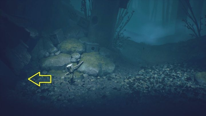 Location: Chapter 1, right in front of the snares in the woods - Little Nightmares 2: Glitching Remains in Chapter 1 Forest - a list - Glitching Remains - Little Nightmares 2 Guide