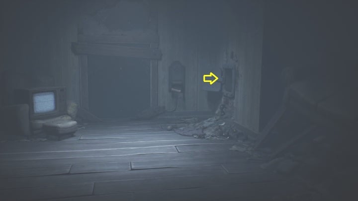 Ahead of you is an elevator puzzle, two televisions and a chute - Little Nightmares 2: Building - Chapter 4 walkthrough - Chapter 4 - Getting to the Tower - Little Nightmares 2 Guide