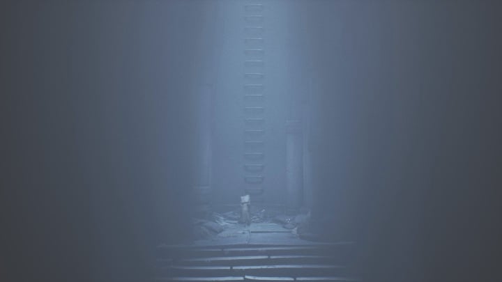 You have to climb a ladder to get out into the street - Little Nightmares 2: Shop and Escape - Chapter 4 walkthrough - Chapter 4 - Getting to the Tower - Little Nightmares 2 Guide