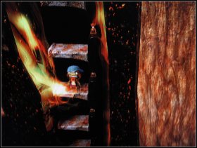 Deal with the creature and prepare yourself for a time trial - The Canyons - The Mines - The Canyons - LittleBigPlanet - Game Guide and Walkthrough