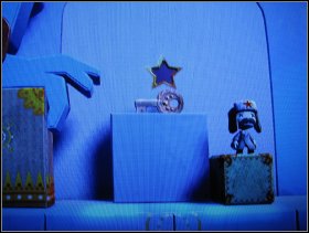 Climb on his head to collect Great Magician's Magic Box, then that head right to end the level - The Temples - Great Magicians Palace - The Temples - LittleBigPlanet - Game Guide and Walkthrough