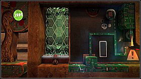 This time you will have to play with electricity - pressing the button (by jumping) will switch off the power for a moment and thanks to that you will be able to move on - Bravery Test - Da Vinci's Hideout - LittleBigPlanet 2 - Game Guide and Walkthrough