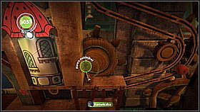 You will reach a big slope and a sponge placed on a twisted rail - Bravery Test - Da Vinci's Hideout - LittleBigPlanet 2 - Game Guide and Walkthrough