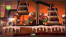 Moving on to the right, don't forget about the sticker in the niche - The Cakeinator - Victoria's Laboratory - LittleBigPlanet 2 - Game Guide and Walkthrough