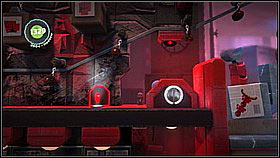 Take a bomb and avoid the moving platform by hiding in the hole - Bang for Buck - p. 1 - The Factory of a Better Tomorrow - LittleBigPlanet 2 - Game Guide and Walkthrough