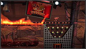 Step a bit away from the lava tank and once the second stamping machine starts going up, jump onto the upper part of the conveyor belt and quickly run right - Waste Disposal - The Factory of a Better Tomorrow - LittleBigPlanet 2 - Game Guide and Walkthrough