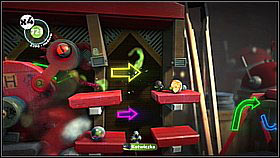 The sixth item is easiest accessible from where the fifth was - jump below, from one platform onto another - Fowl Play - The Factory of a Better Tomorrow - LittleBigPlanet 2 - Game Guide and Walkthrough