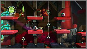 The ninth item can be reached by jumping along the boxes - eventually they will turn into launch pads and you can launch off the second for a bubble - Fowl Play - The Factory of a Better Tomorrow - LittleBigPlanet 2 - Game Guide and Walkthrough